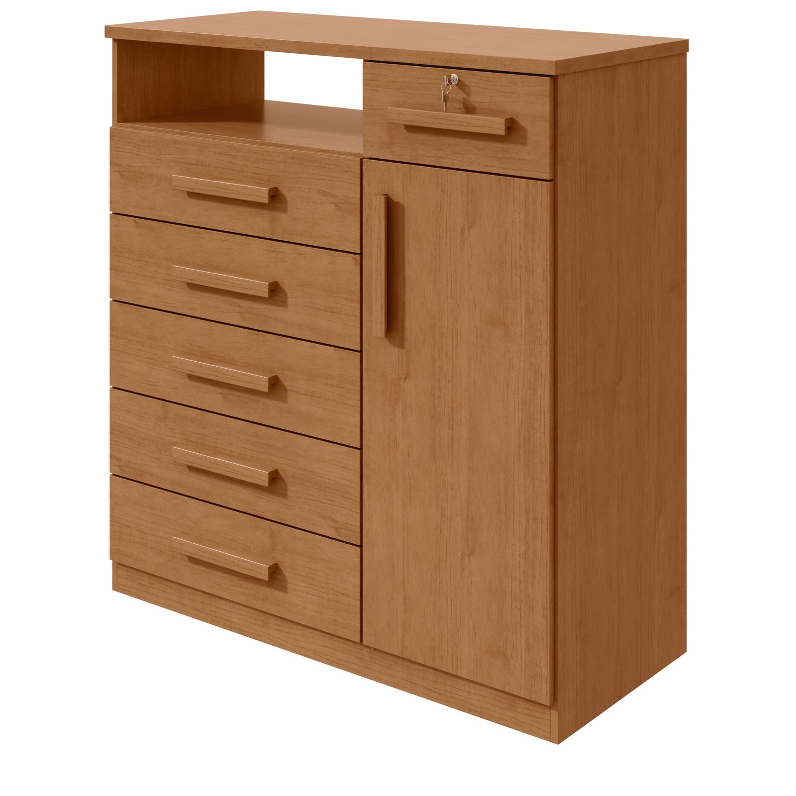 Cômoda 6 Gavetas com Sapateira Da Vinci Amêndoa Clean - LOPAS - Imagem 7