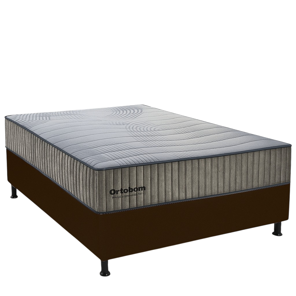 Colchão Casal Exclusive Foam 30 cm HR 33 + Base Simples Corino Marrom – ORTOBOM + BIOSTAR - Imagem 3