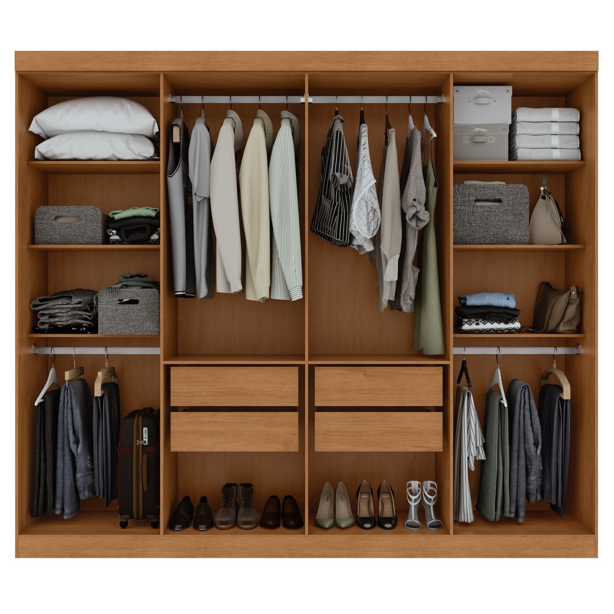 Guarda-Roupa 8 Portas Andara Soft 2,36 m Amêndoa Clean - LOPAS - Imagem 2