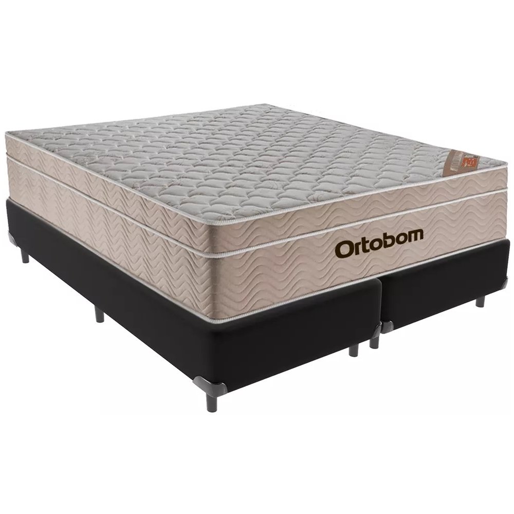 Colchão Queen Airtech Springpocket 25 cm D26 Molas Ensacadas + Base Simples Corino Preto – ORTOBOM + BIOSTAR - Imagem 2