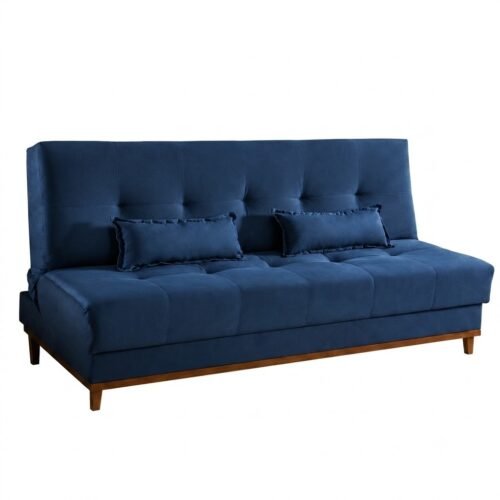 Alternative view of Sofá Cama Catânia 1,88 m Veludo Azul 06 - MDP ESTOFADOS