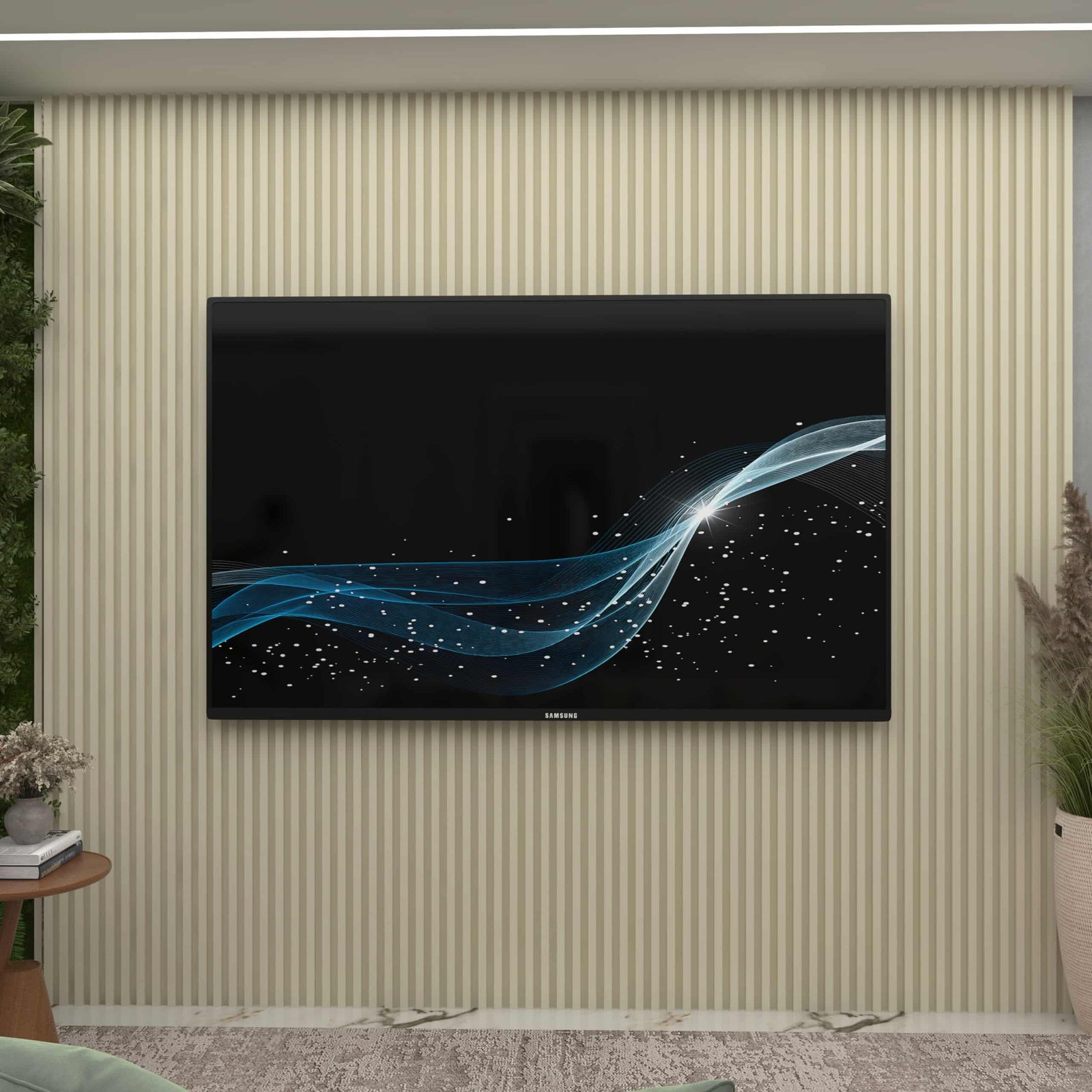 Painel até 85" Supremo Ripado 218 Off White - GELIUS - Imagem 2