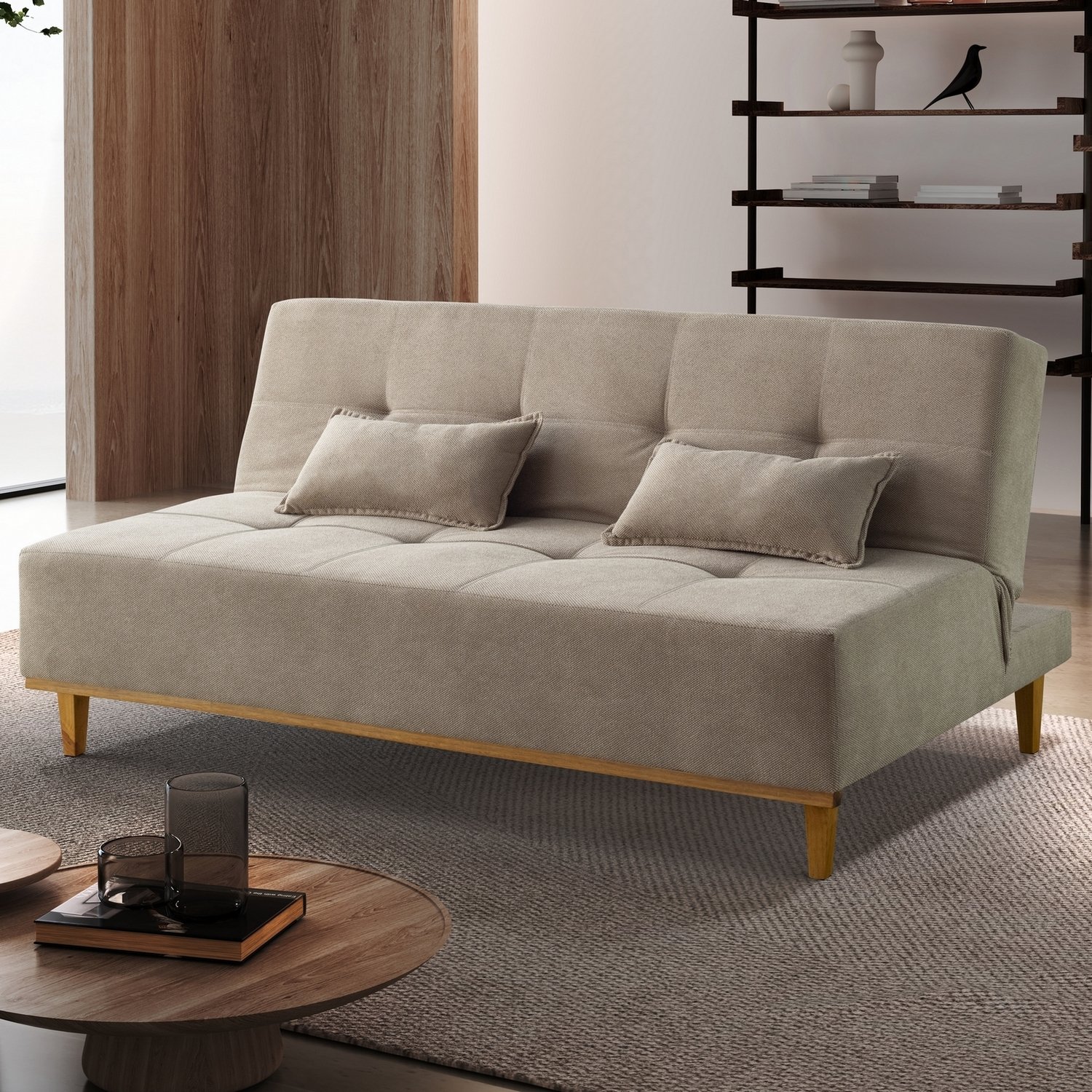 Sofá Cama Dallas Ref.48 1,81 m Linho Bege 2503-B – LUXURY - Imagem 2