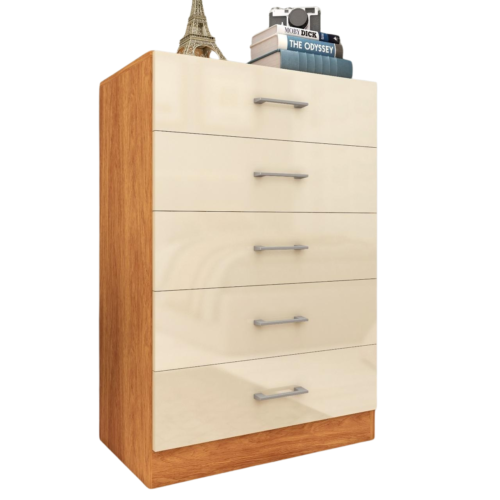 Alternative view of Comoda 5 Gavetas Aruba Cinamomo/Off White - FELLICCI
