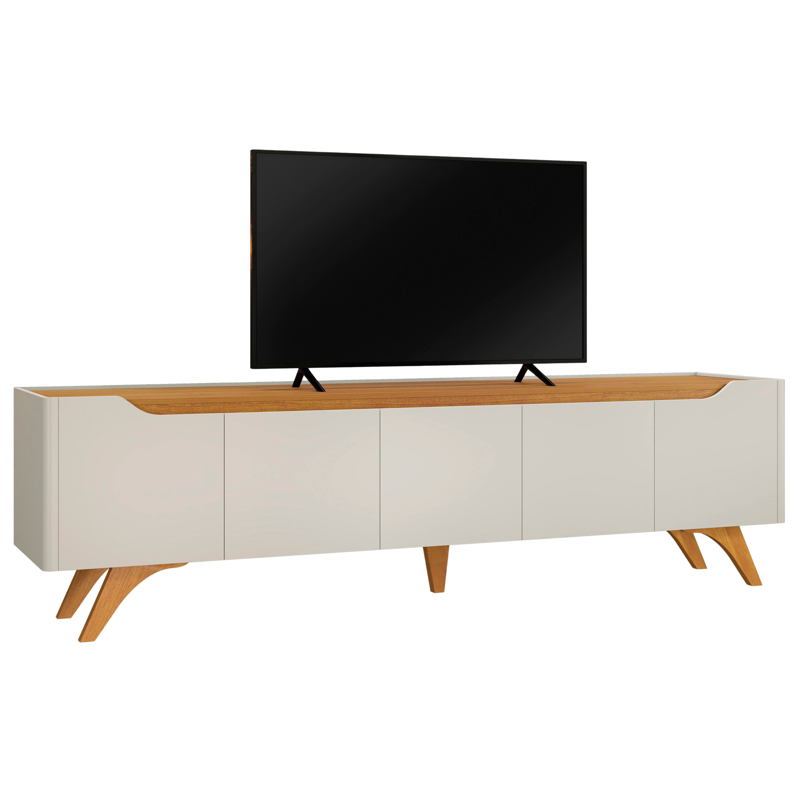 Rack até 75" Atenas 2.2 Off White/Naturale - MAVAULAR - Imagem 2