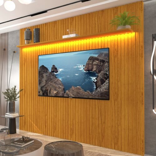 Alternative view of Painel ate 85" Nobre Ripado 230 Naturale - GELIUS