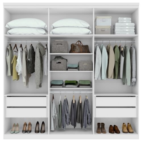 Alternative view of Guarda-Roupa 6 Portas Alonzo 2,30 m Branco - LOPAS