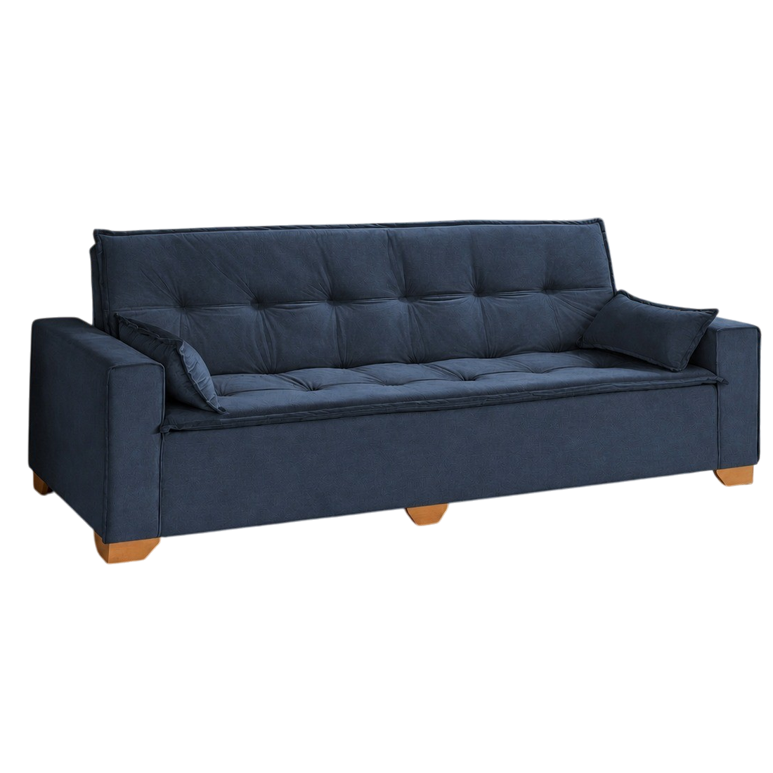 Sofá Cama Canadá 2,18 m Veludo Azul 185 - TOP ESTOFADOS - Imagem 4