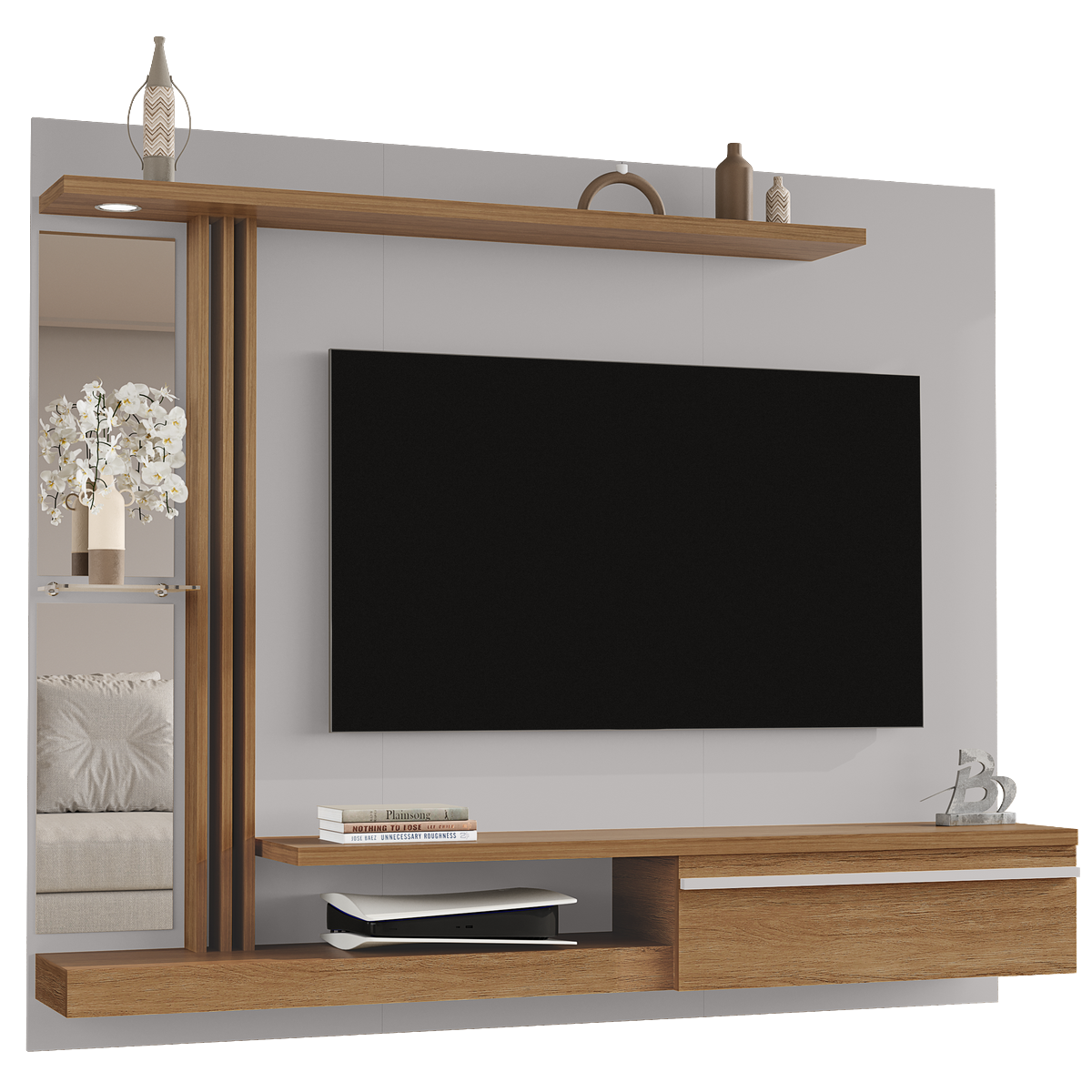 Painel até 55" Denver Off White/Cinamomo – BECHARA - Imagem 6