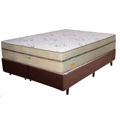 Colchão Queen Toronto 30 cm D28 Molas Ensacadas + Base Simples Corino Marrom – ECOTEC + BIOSTAR - Imagem 2