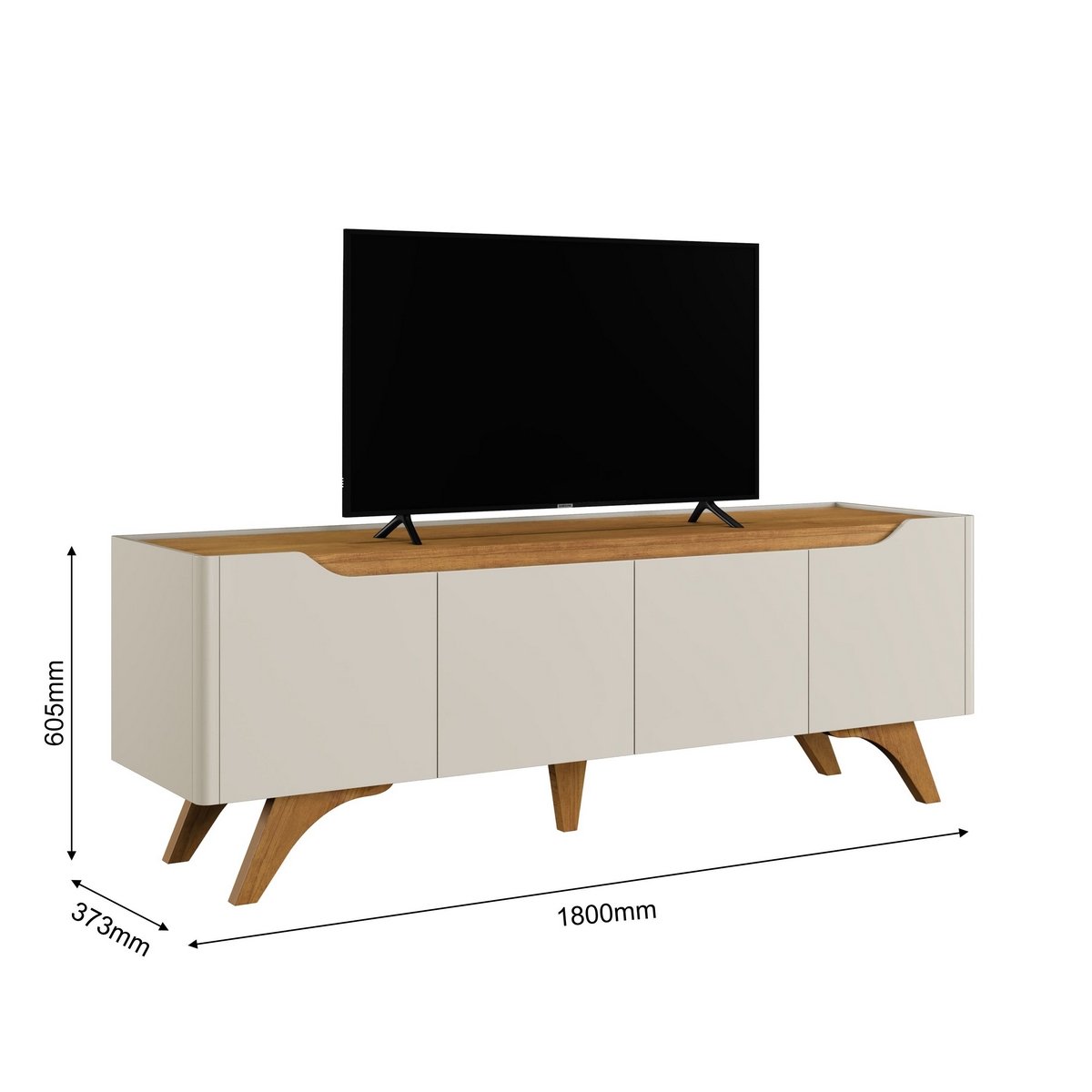 Rack até 75" Atenas 1.8 Off White/Naturale - MAVAULAR - Imagem 4
