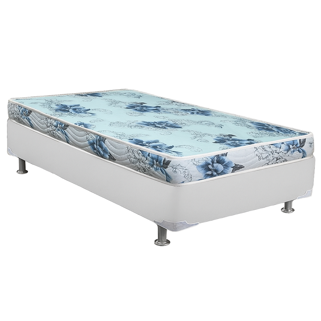 Colchão Solteiro Dream Soft 12 cm D20 + Base Simples Corino Branco – ORTOBOM + ALTO NÍVEL - Imagem 2