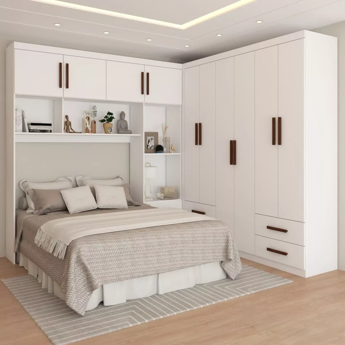 Modulado 4 Portas + Guarda-Roupa 6 Portas Hércules(Sem Espelho) Branco – CARIOCA MÓVEIS