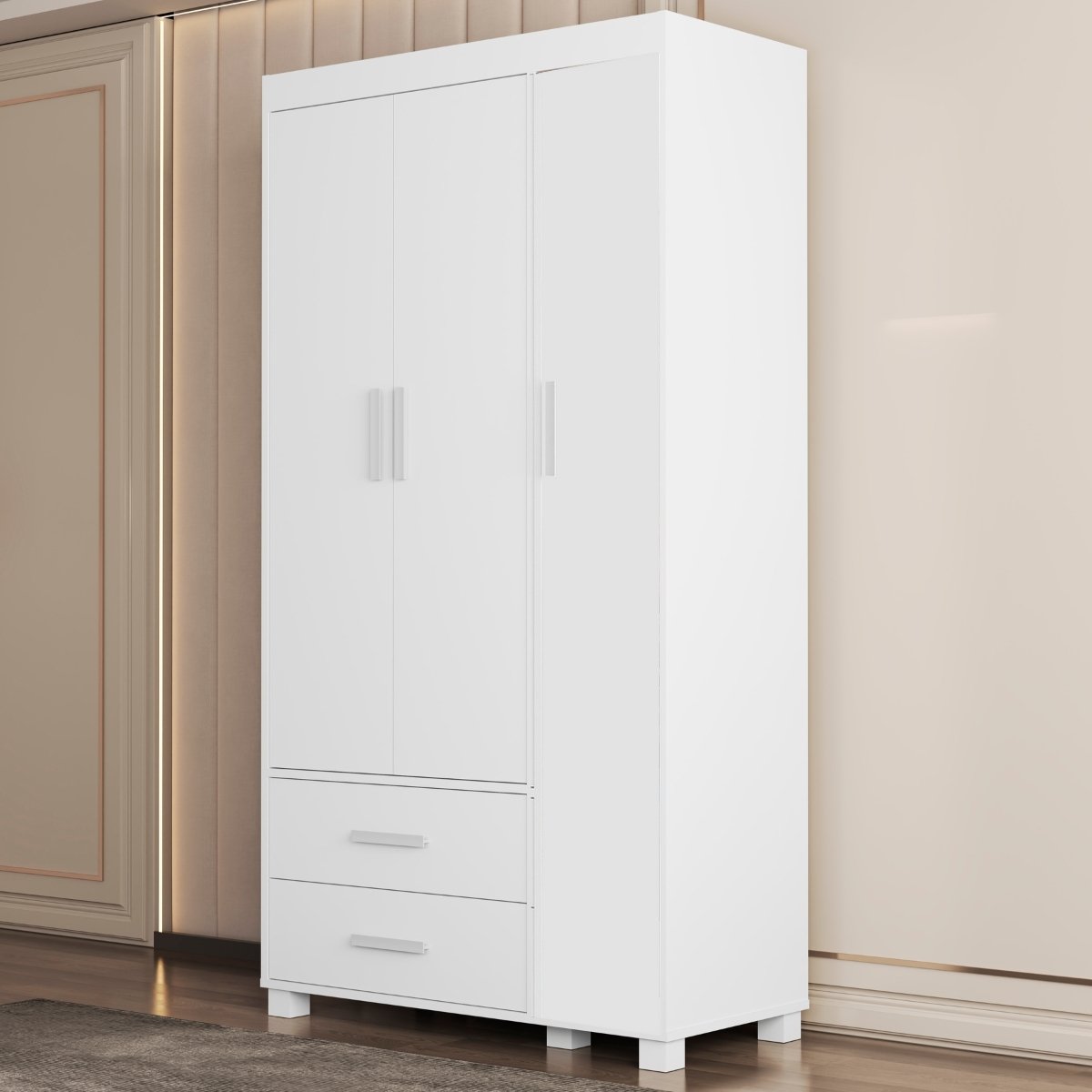 Guarda-Roupa 3 Portas Livia 0,89 m (Sem adesivo) Branco - MADEC MÓVEIS
