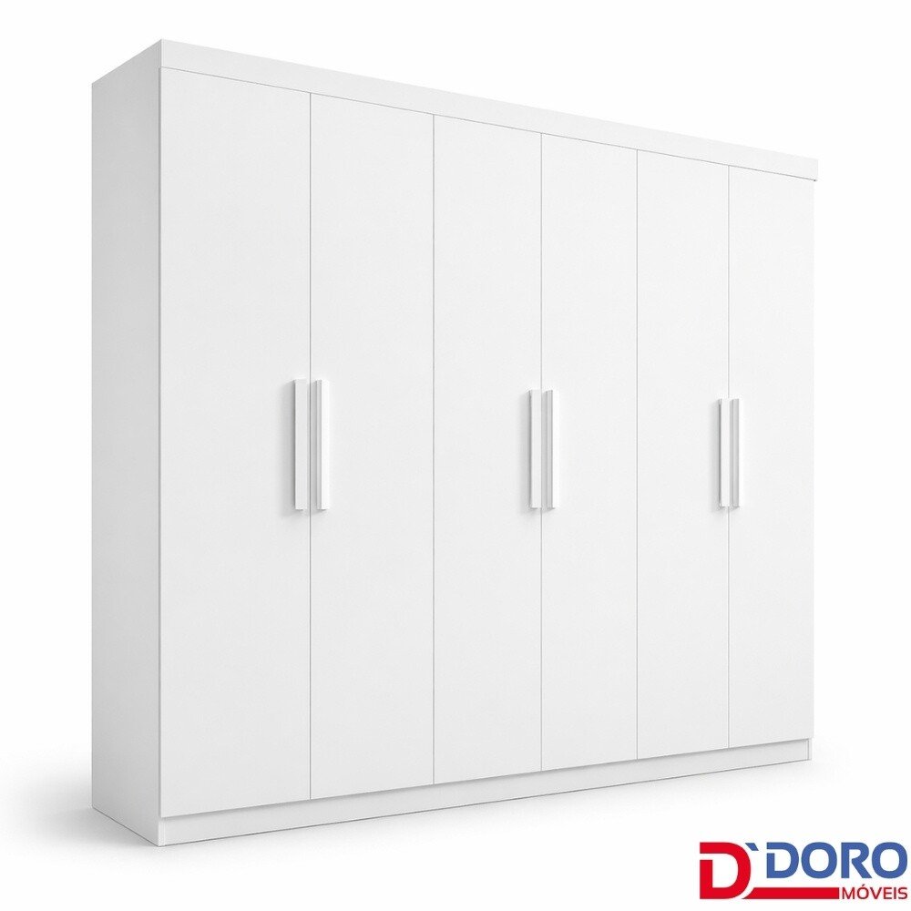 Roupeiro Colibri 6 Portas Branco Larg. 2.05m - D' Doro