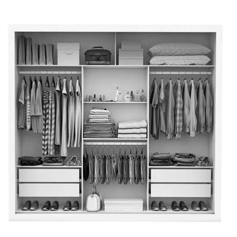Guarda-roupa Casal Veneza Premium Larg. 1.88m 3 Portas C/ 3 Espelho 4 Gavetas Cinamomo Carioca - Imagem 2
