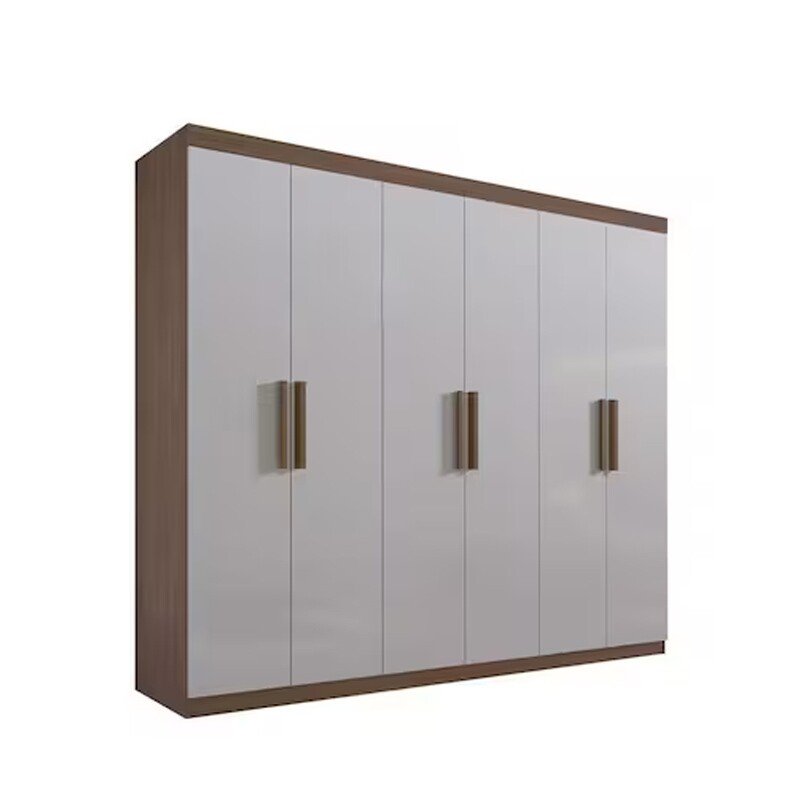Roupeiro Colibri 6 Portas Castanho/Off White Larg. 2.05m - D' Doro - Imagem 4
