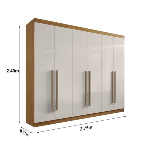 Alternative view of Roupeiro Da Vinci Plus 6 Portas Cinamomo/Off White Larg. 2.75m - D Doro
