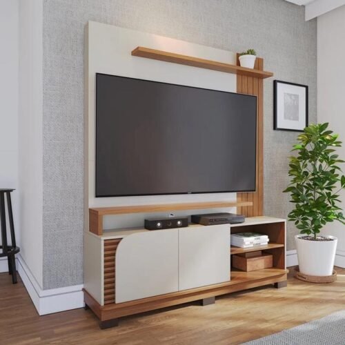 Home Jurerê Larg. 1.50m Off/Freijó para TV até 65" - Colibri