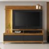 Home NT 1400 Freijó/Preto C/Detalhe Ripado e LED para TV's até 60 Polegadas Larg. 1.83m - Notável