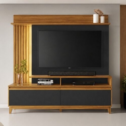 Home NT 1400 Freijó/Off C/Detalhe Ripado e LED para TV's até 60 Polegadas Larg. 1.83m - Notável
