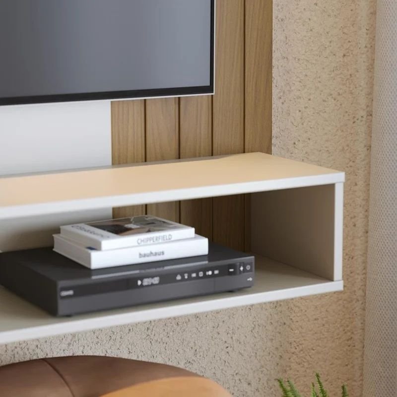 Home Suspenso Jurerê Larg. 1.36m Off Matte/Freijó para TV até 55" - Colibri - Imagem 3