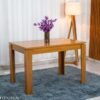 Mesa Athenas 120x80 Amêndoa Clean Tampo Maciço - Móveis Lopas