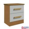 Mesa de Cabeceira New Athos 2 Gavetas Cinamomo/Off White Larg. 0.50m - D Doro