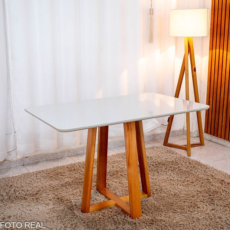 Mesa de Jantar Bali 120×80 Vidro Off/Base Madeira + 4 Cad. Londres Linho Cinza Madeira Minas Plac - Entregue Montada - Imagem 12