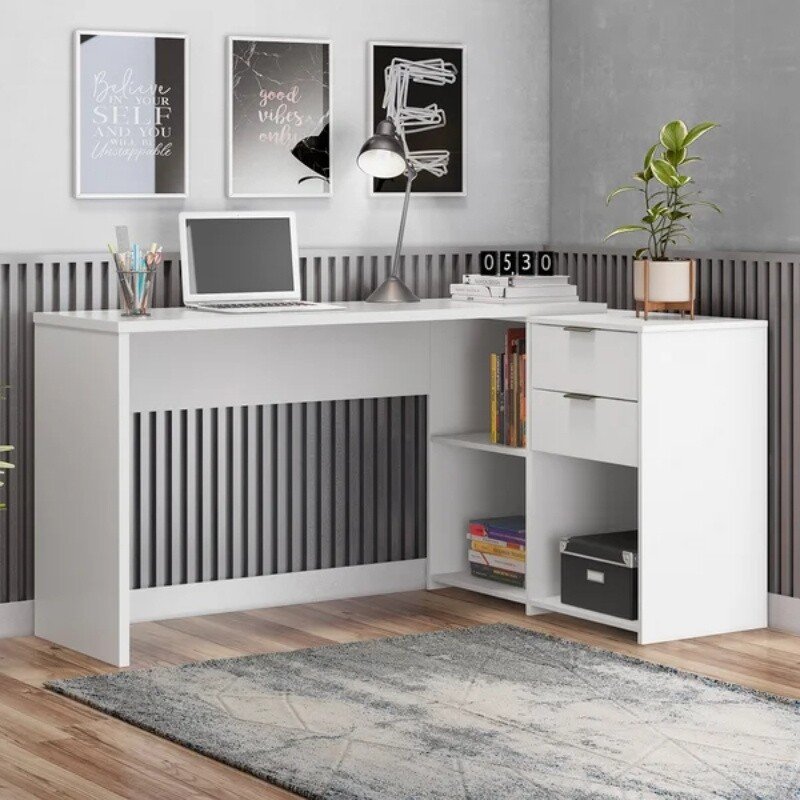 Mesa Office NT 2060 Larg. 2.00m Branco 2 Gavetas Notável - Imagem 2