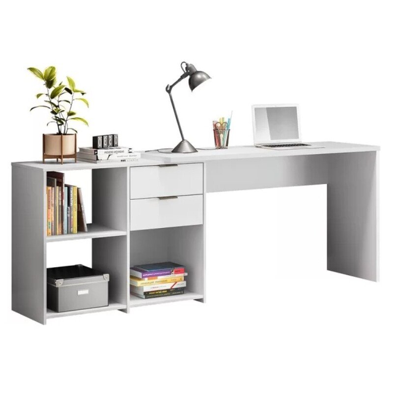 Mesa Office NT 2060 Larg. 2.00m Branco 2 Gavetas Notável - Imagem 3