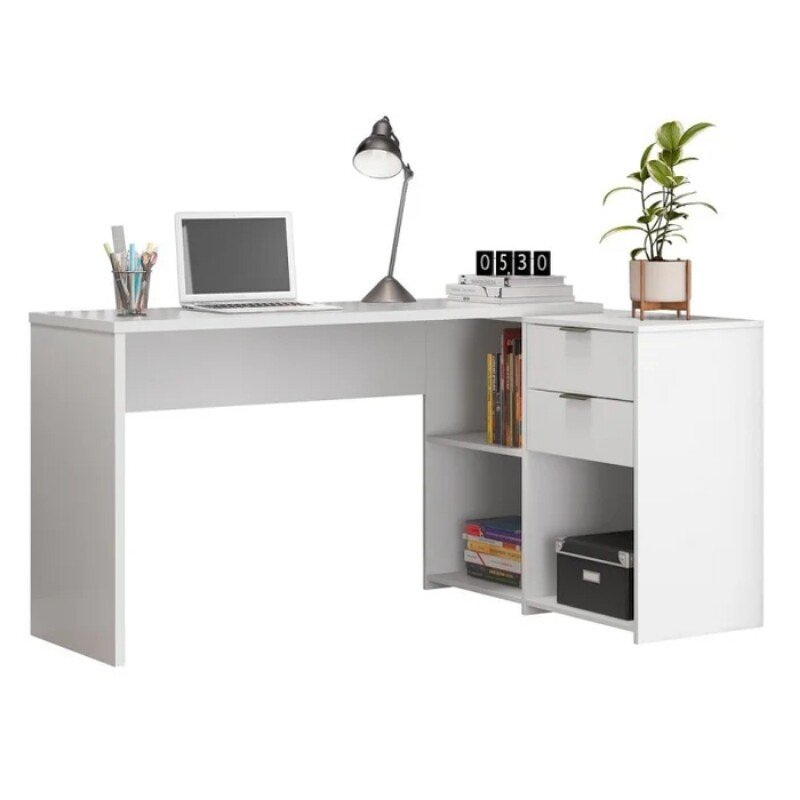 Mesa Office NT 2060 Larg. 2.00m Branco 2 Gavetas Notável - Imagem 4