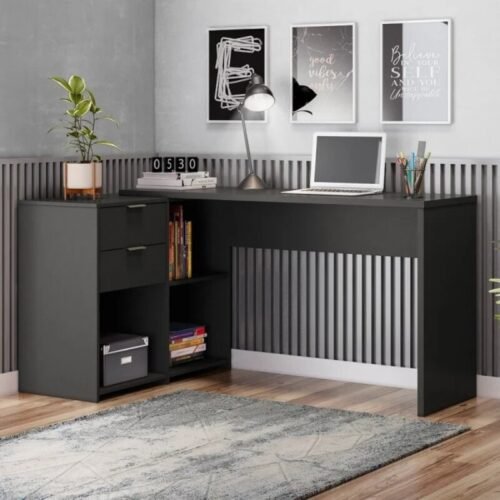 Mesa Office NT 2060 Larg. 2.00m Preto 2 Gavetas Notável