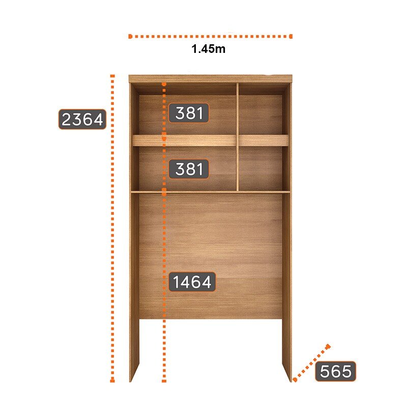 Modulado Aéreo Casal Rizon Casal Cumaru/Fendi Fosco 3 Portas 2 Prateleiras 100% MDF Larg. 1.45m - Novo Horizonte - Imagem 3