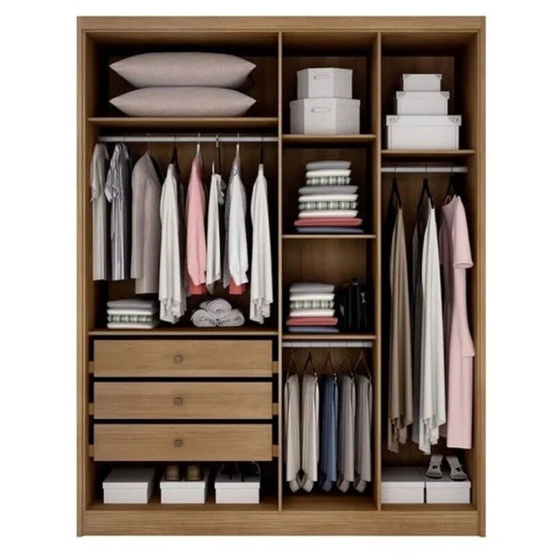 Guarda-roupa Rizon New Cumaru Larg. 2.43m 6 Portas 8 Gavetas - Novo Horizonte - Imagem 4