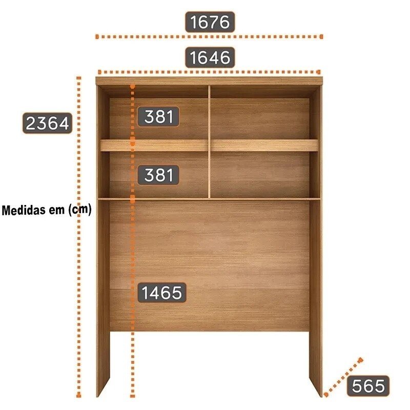 Guarda-roupa Rizon New Cumaru Larg. 2.43m 6 Portas 8 Gavetas - Novo Horizonte - Imagem 12