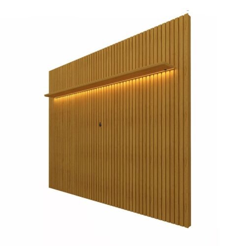 Alternative view of Painel Nobre Larg. 2.30m Naturale Ripado 100% MDF C/ Led para TV até 85" - Gelius