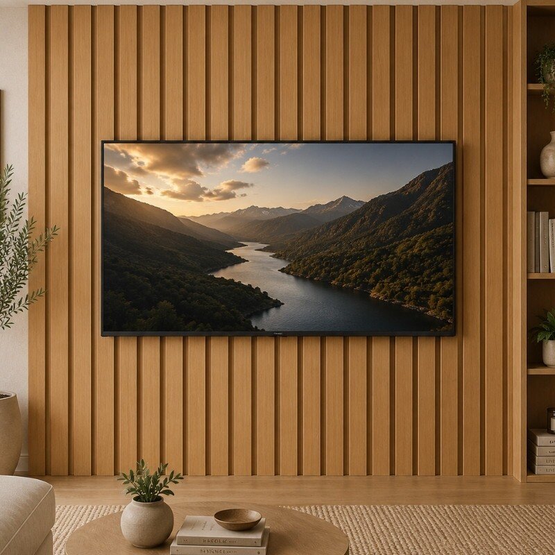Painel Ripado Plus Modular 180x219 Nature para TVs até 75 Polegadas - JB Bechara