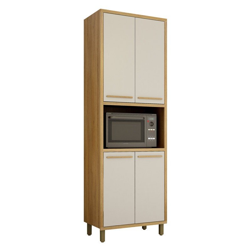 Cozinha Torino 3 Peças Paneleiro + Balcão + Aéreo Cinamomo/Off - Valdemoveis - Imagem 9
