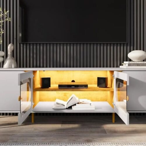 Alternative view of Rack Bancada Juquehy Larg. 1.80m Off/Nature C/LED para TV até 75" - Bechara