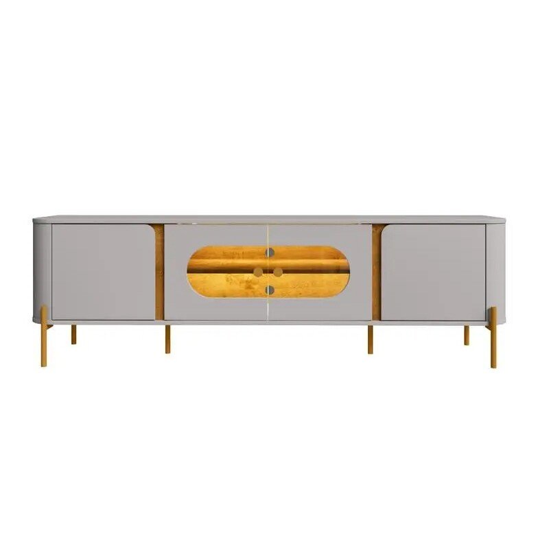 Rack Bancada Juquehy Larg. 1.80m Off/Nature C/LED para TV até 75" - Bechara - Imagem 6