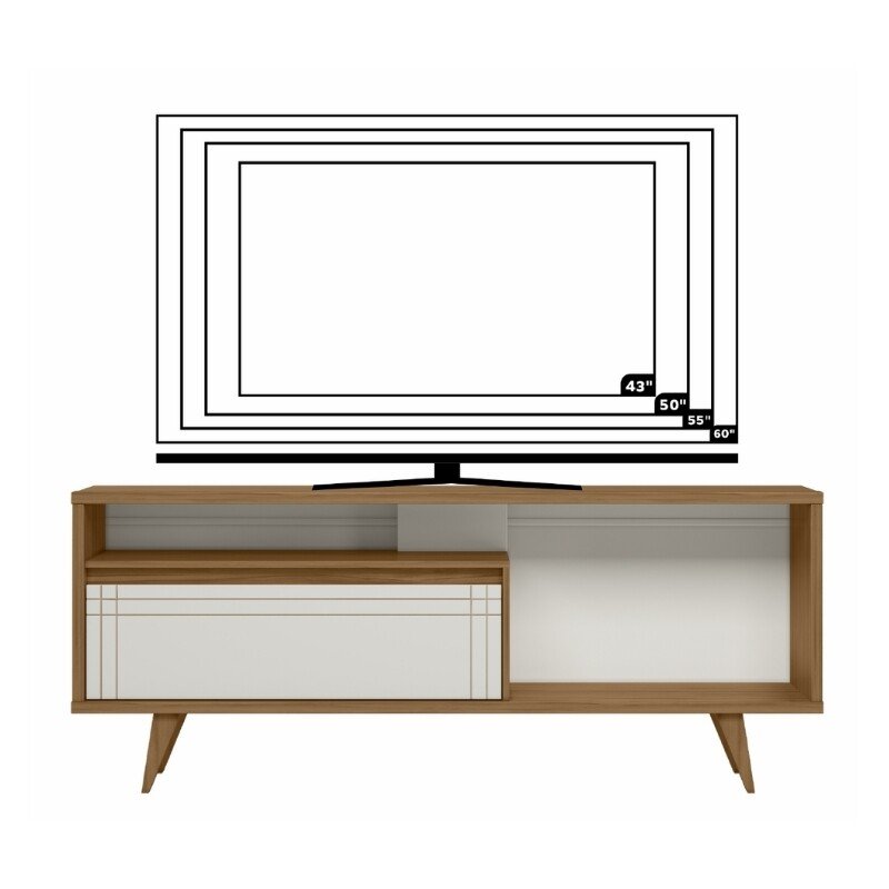 Rack Bancada NT 1315 Larg. 1.63m Freijó/Off para TV até 60" - Notável - Imagem 3