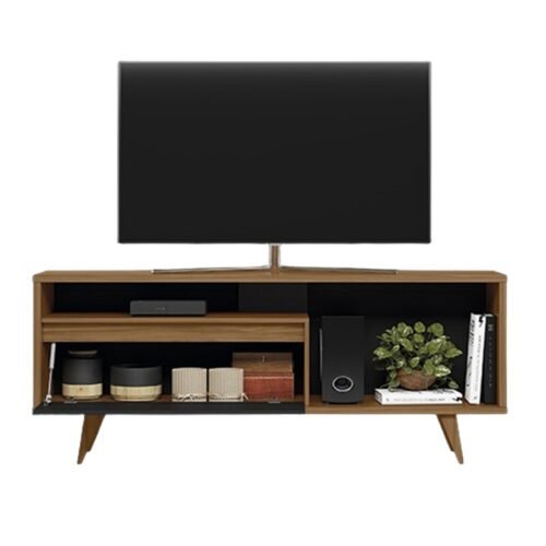 Alternative view of Rack Bancada NT 1315 Larg. 1.63m Freijó/Preto para TV até 60" - Notável