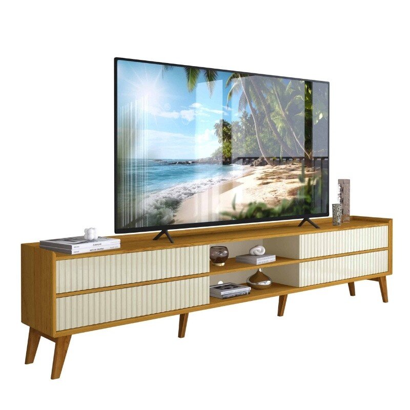 Rack Magnífico 212 Larg. 2.12m Nature/Off Detalhe Ripado - Gelius - Imagem 6