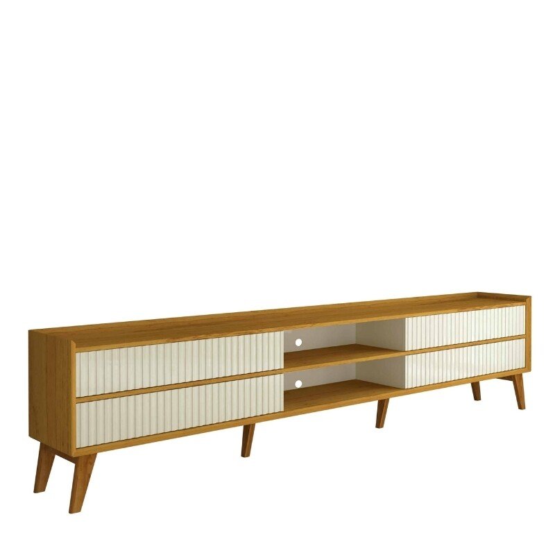 Rack Magnífico 212 Larg. 2.12m Nature/Off Detalhe Ripado - Gelius - Imagem 7