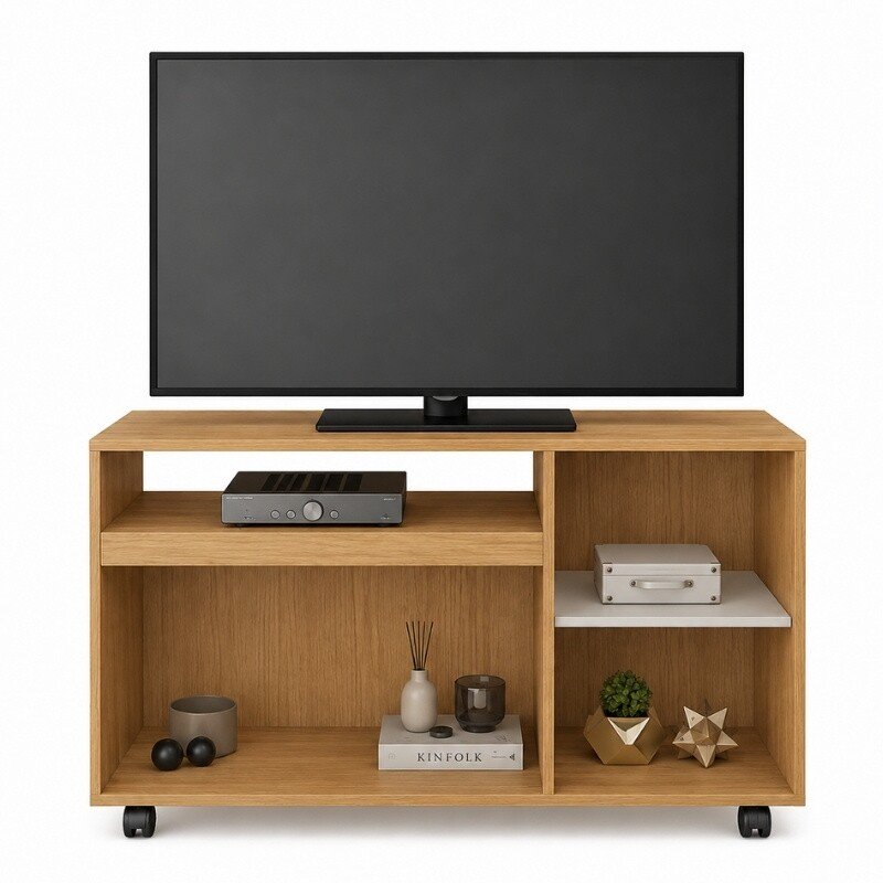 Rack Seleto Candian Larg. 1.21m Cinamomo/Off para TV até 49" - JCM - Imagem 2