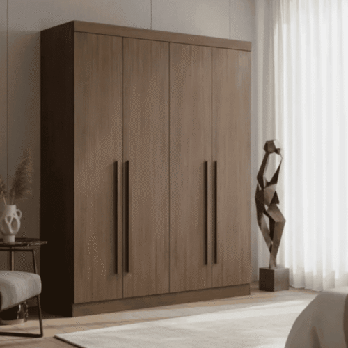 Roupeiro Da Vinci Plus 4 Portas Castanho Larg. 1.85m - D Doro