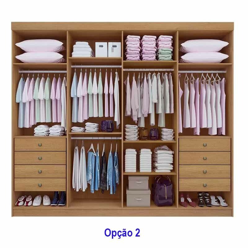 Guarda-Roupa Casal Daymond 8 Portas Ripado MDF Cinamomo D Doro - Imagem 3