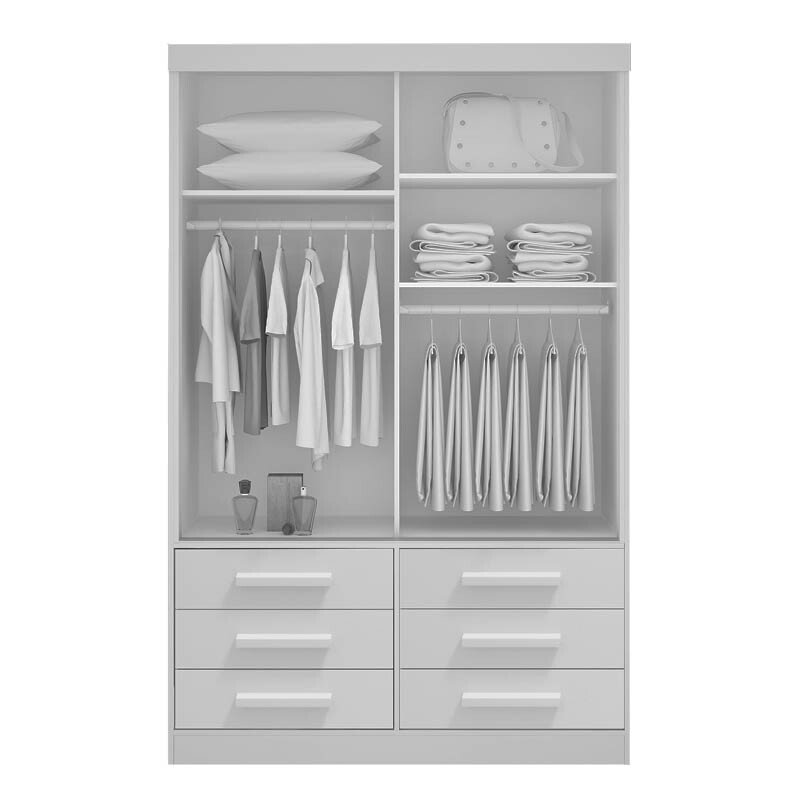 Roupeiro Meridian 2 Portas Cinamomo/Off White Larg. 1.35m - D Doro - Imagem 2