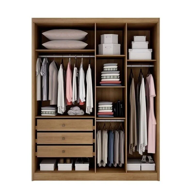 Modulado Rizon New Cumaru/Fendi Fosco Larg. 1.59m 4 Portas 3 Gavetas - Novo Horizonte - Imagem 2